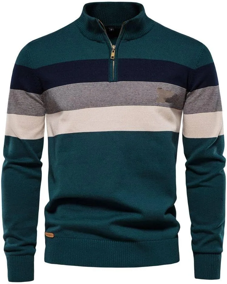 

SWEPER мужской свитер-пуловер с молнией и воротником-стойкой