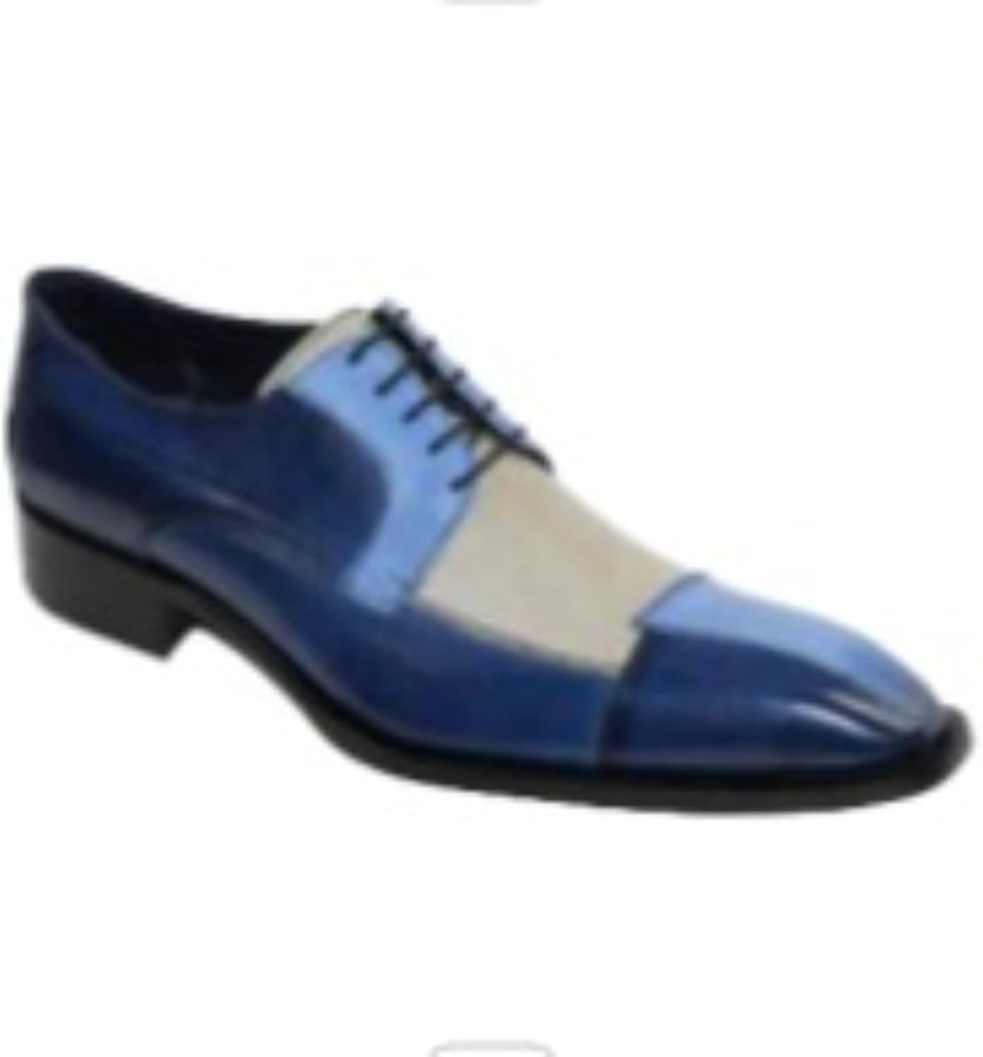 

Мужские туфли оксфорды с переплетением двух тонов, кожаные, с шнуровкой, низкий каблук, крылья носка, мягкий квадратный носок, формальные дерби для вечеринки, свадьбы, офиса и работы Netehadi, синий