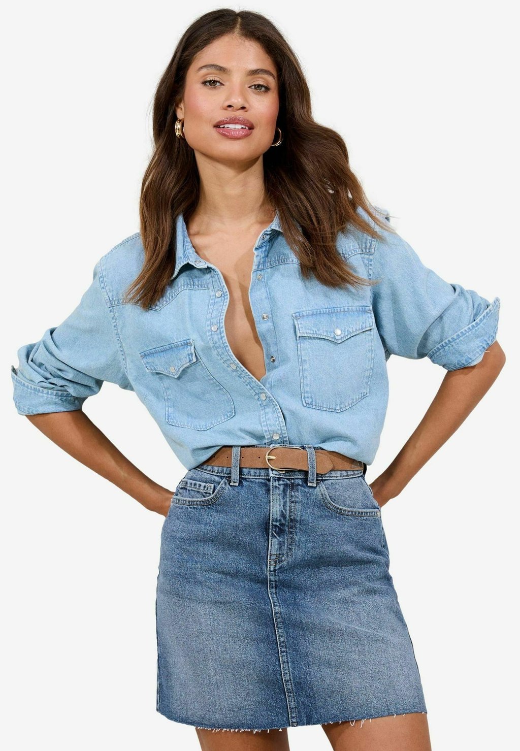 

Джинсовая юбка A-line skirt Lipsy, синий