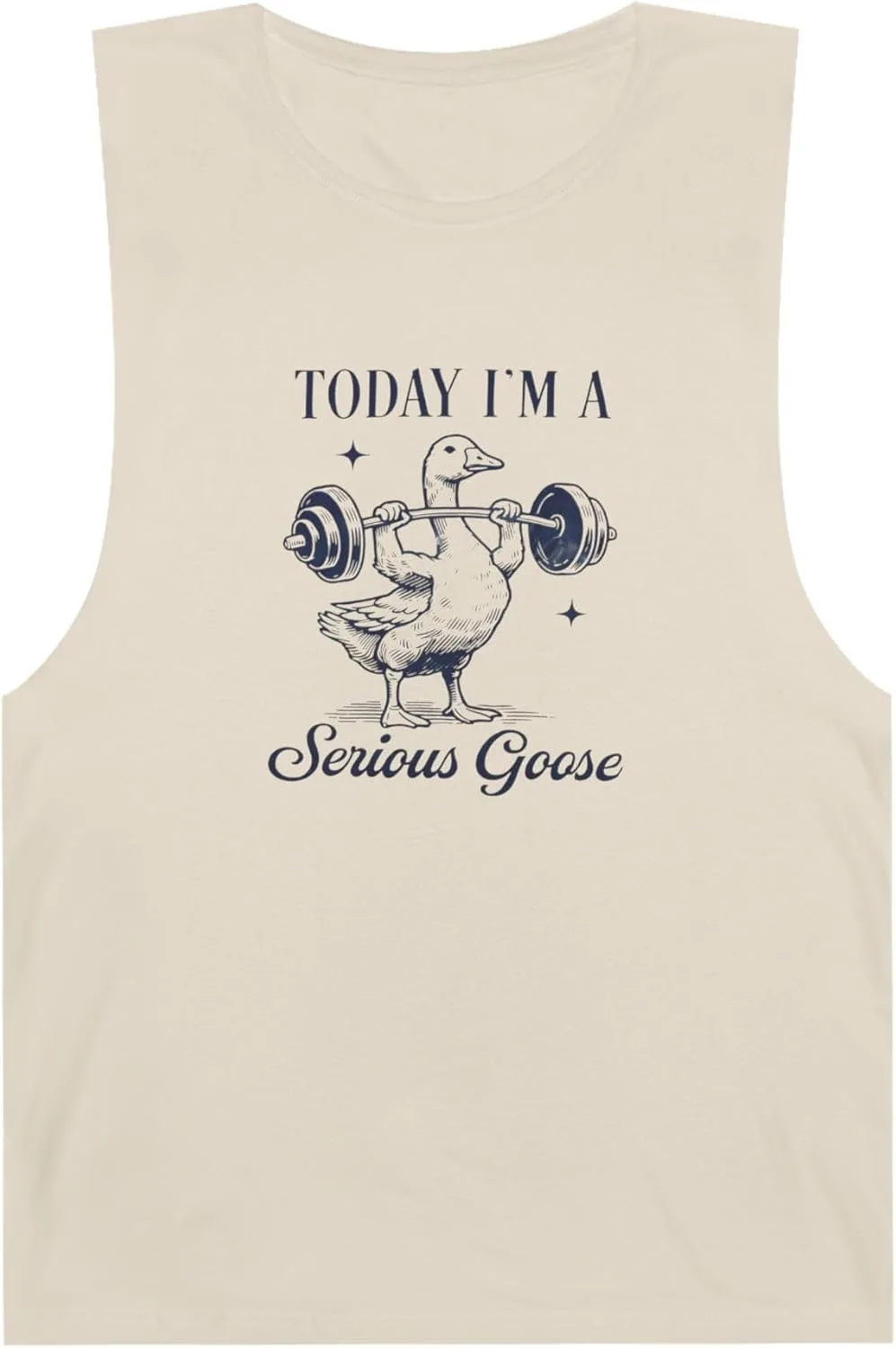 Майка Serious Goose Tank - спортивная футболка унисекс, забавная футболка для тренировок, майка в стиле Barnard GENERIC, Ecru
