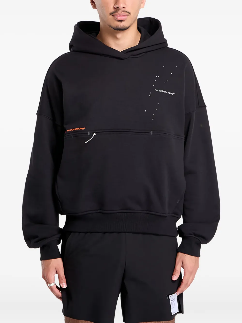Худи с карманом на молнии из коллаборации с Hermanos Koumori Adidas, черный — фото 4