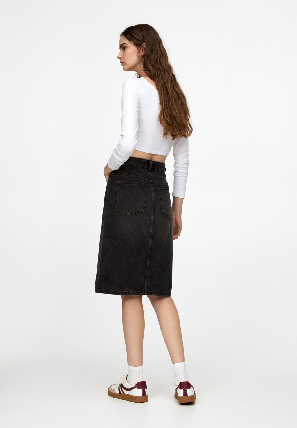 

Юбка из денима PULL&BEAR, черный