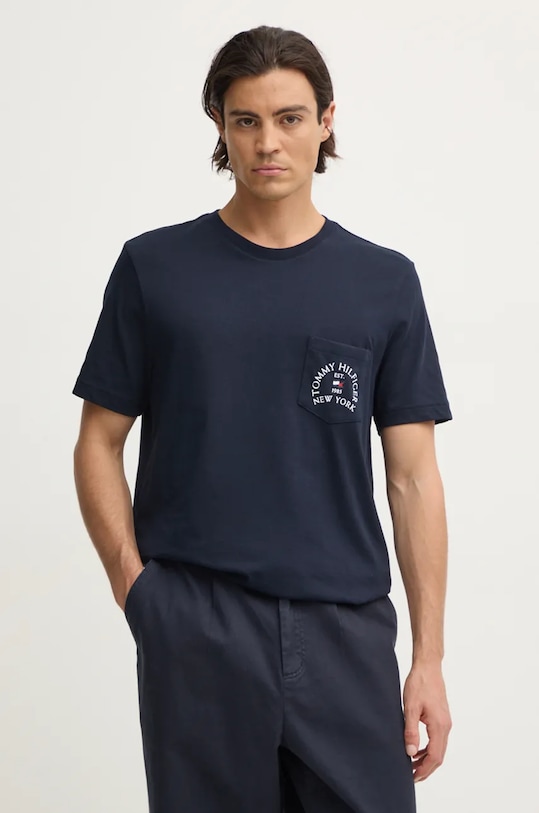 

Хлопковая футболка Tommy Hilfiger, темно-синий
