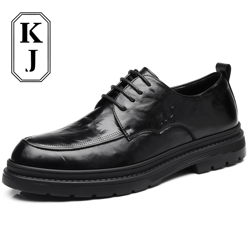 Мужские туфли для костюма черные низкие KJ-520 Black, цвет KJ-520 Black — фото 3