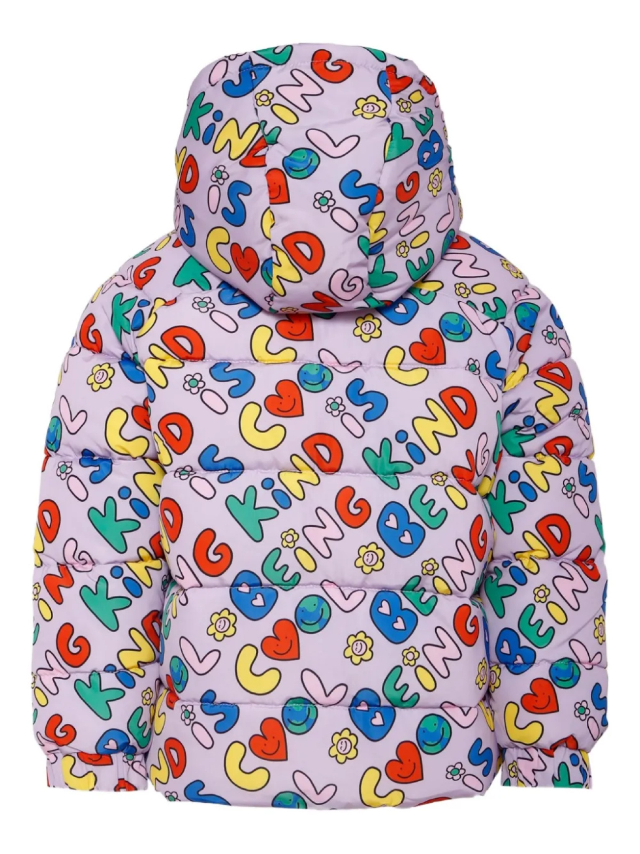 Плащ с капюшоном и принтом Earth Friends Stella McCartney Kids, фиолетовый — фото 2