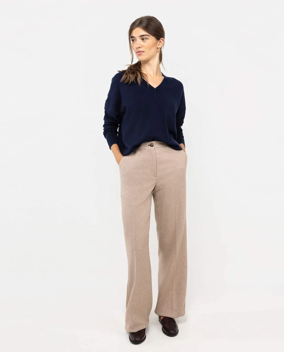 

Женские брюки в тандеме с узором «елочка» El Ganso, бежевый