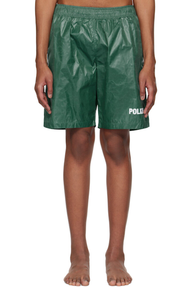 

Зеленые шорты для плавания «Polizei» VETEMENTS