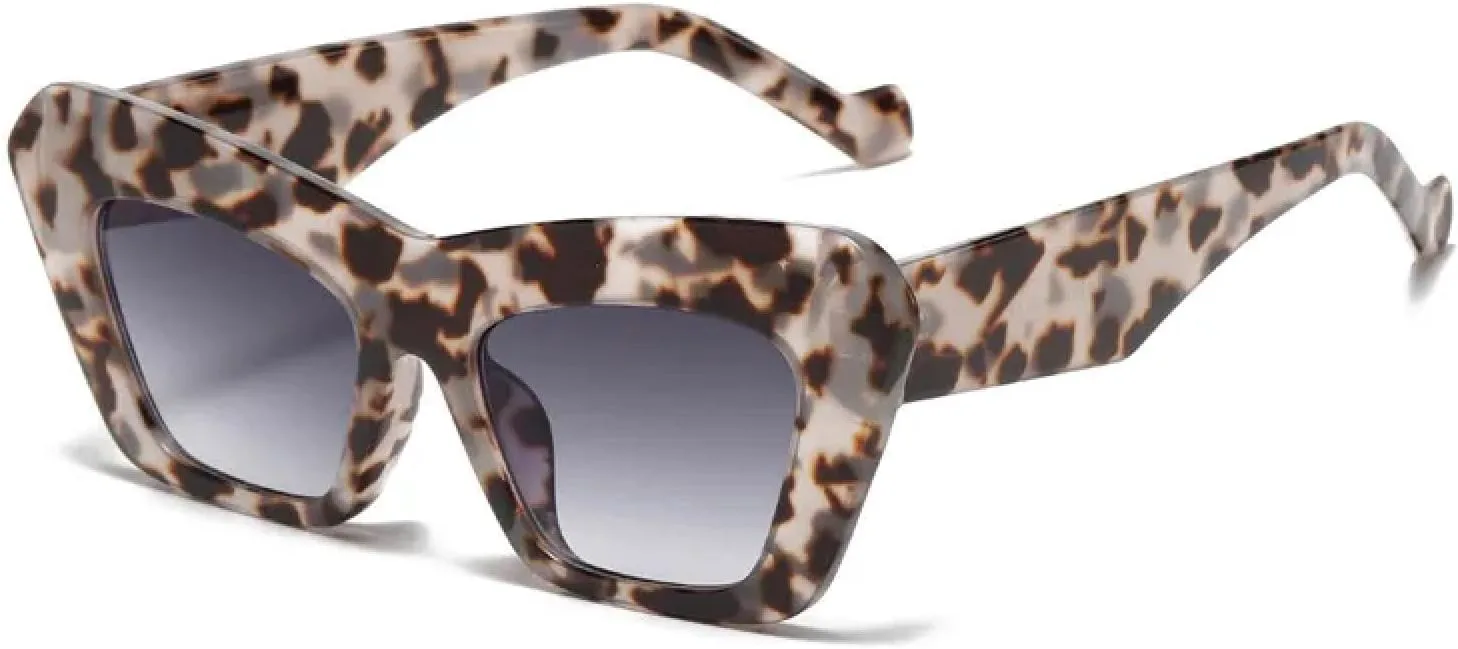 

Женские солнцезащитные очки в ретро-оправе «кошачий глаз» с эффектом «желе», модные, большого размера, с защитой от УФ-излучения UV400 HHZZYVY, Tortoiseshell Grey