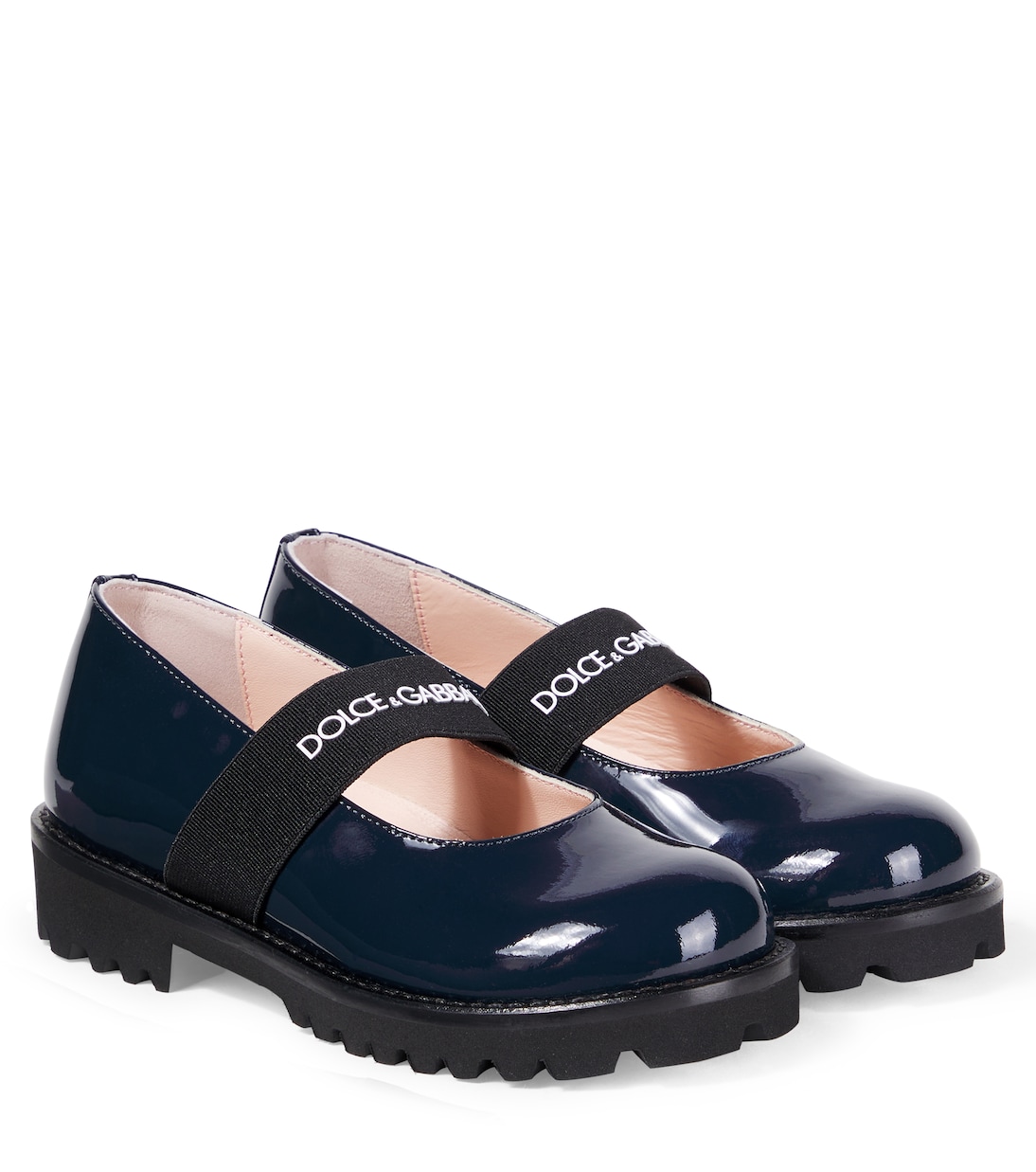 

Лакированные балетки Mary Jane с логотипом Dolce&Gabbana Kids, Blu/Blu