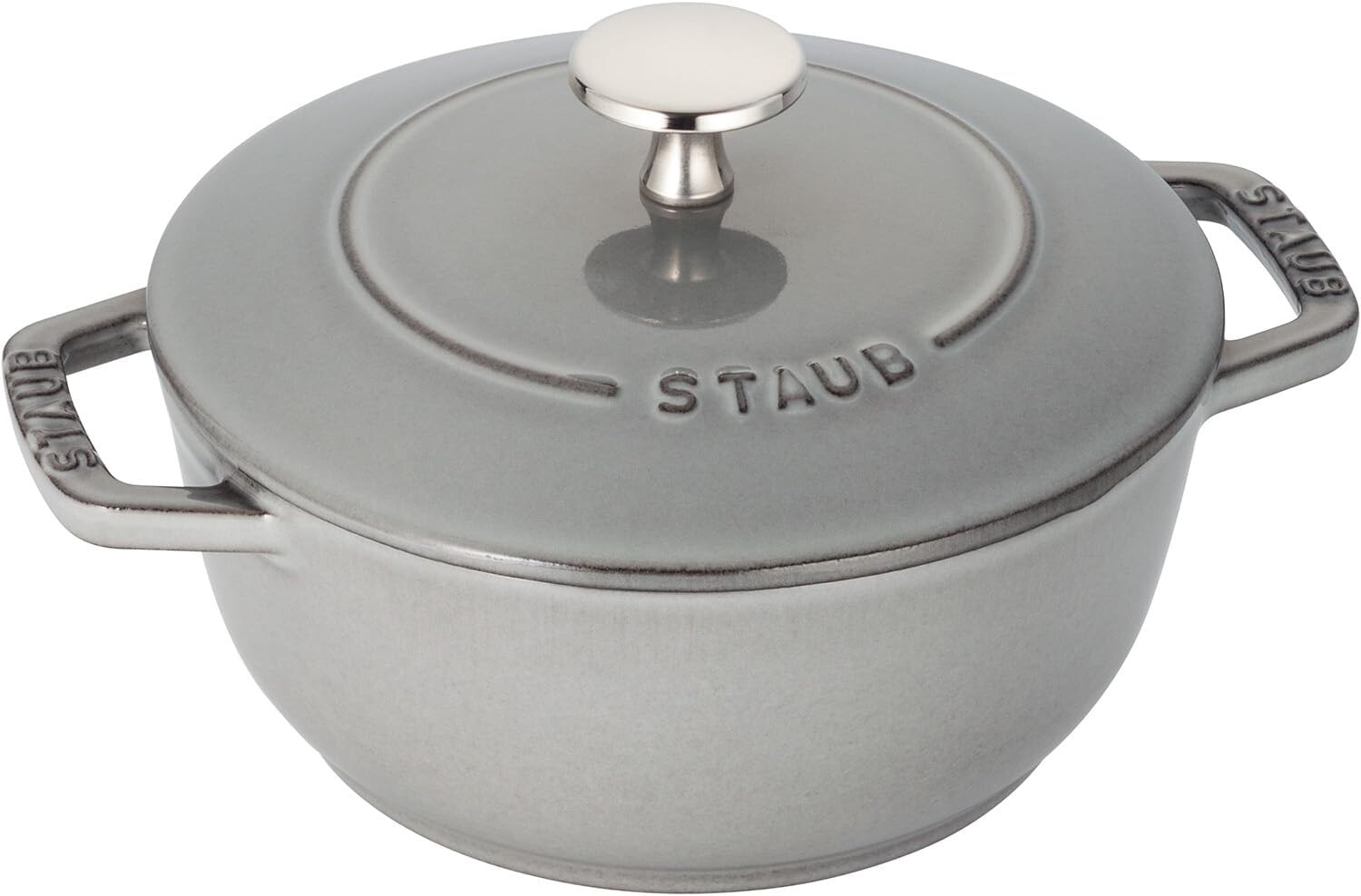 

Staub Wa-NABE 40501-002 Wanabe Grey S 6,3 дюйма (16 см), двуручное литье, эмалированная кастрюля, рис, совместимость с индукционной индукцией, аутентичный японский продукт, Gray