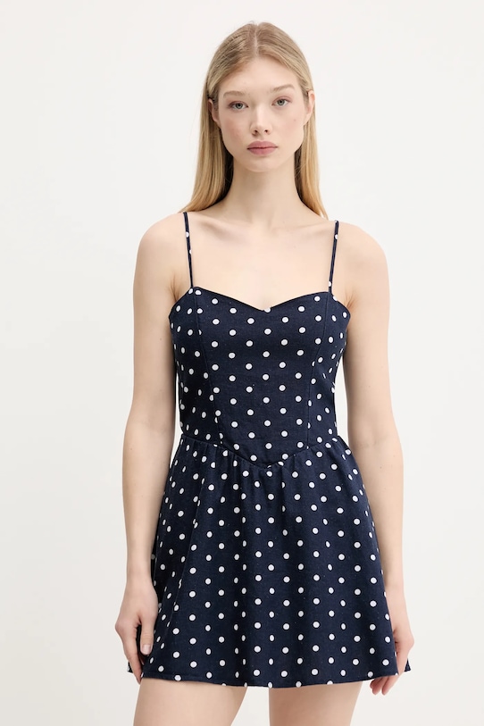 

Льняное платье Hollister Co., темно-синий
