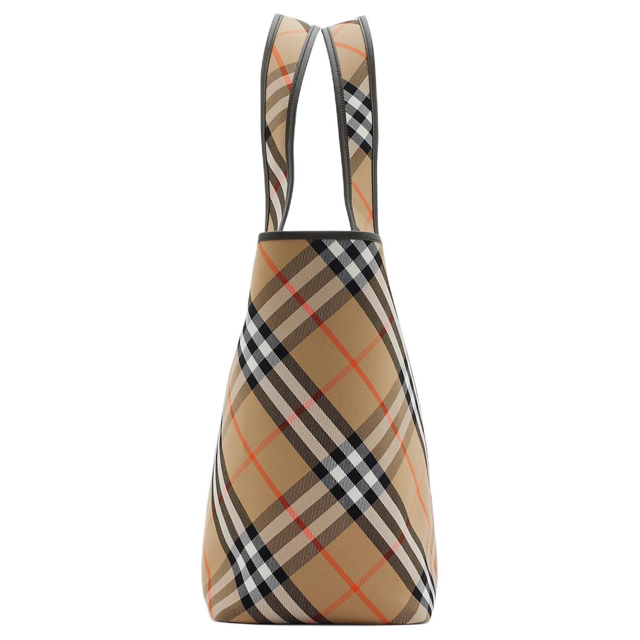 Женская хлопковая сумка-шоппер Burberry из твила, песочный цвет — фото 2
