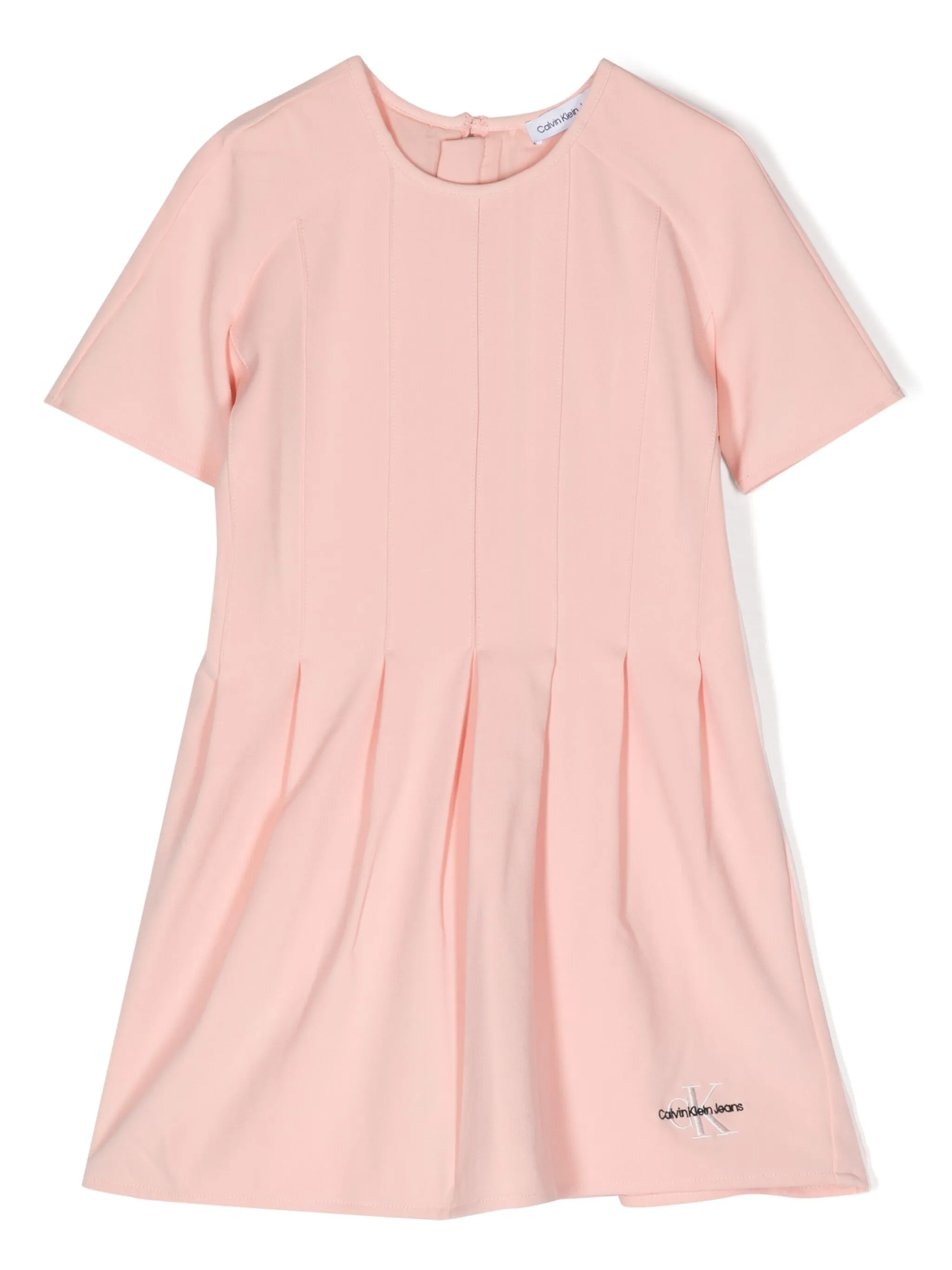 

Платье с вышитым логотипом и складками Calvin Klein Kids, розовый