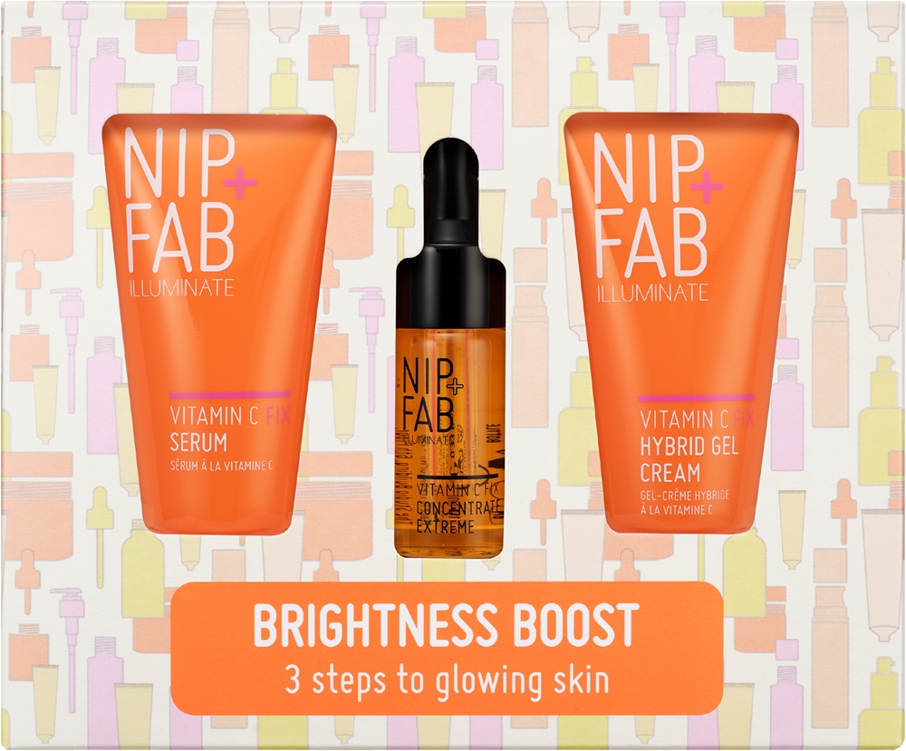 

Набор для ухода за кожей с витамином С и фиксацией яркости и повышения яркости Nip+Fab, 3 шт