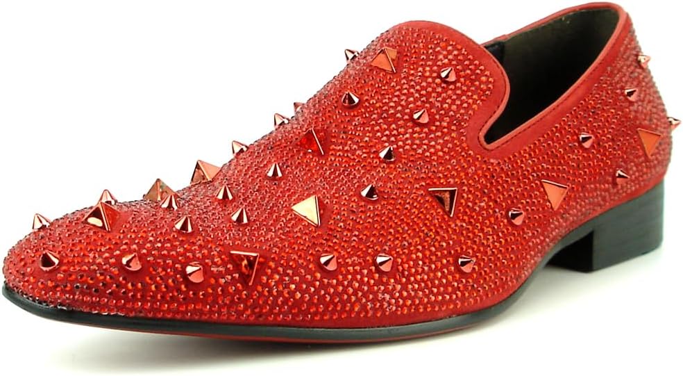 

Мужские лоферы Fiesso от Aurelio Garcia FI-7364-R с заклепками из страз и заостренным носком, без шнуровки Fiesso By Aurelio Garcia, красный