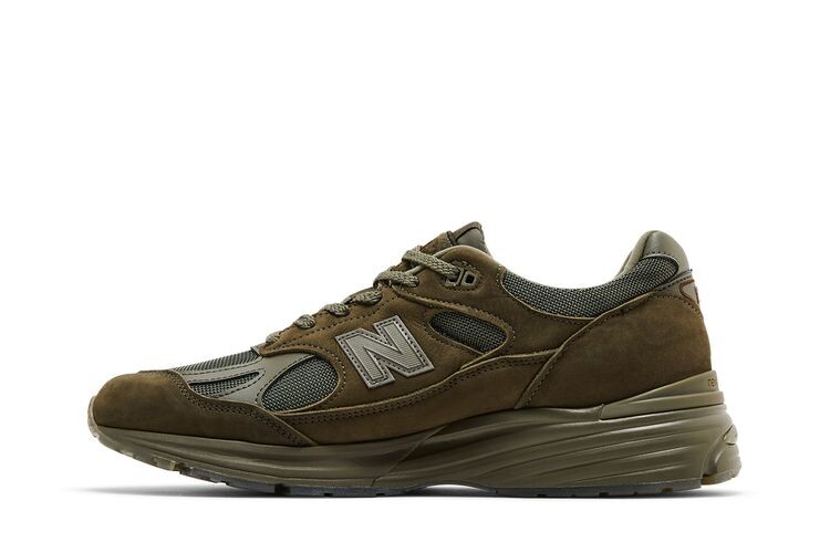 Кроссовки New Balance Stone Island x 991v2 Made in England Ghost Pack - Military Green, зеленый — фото 3