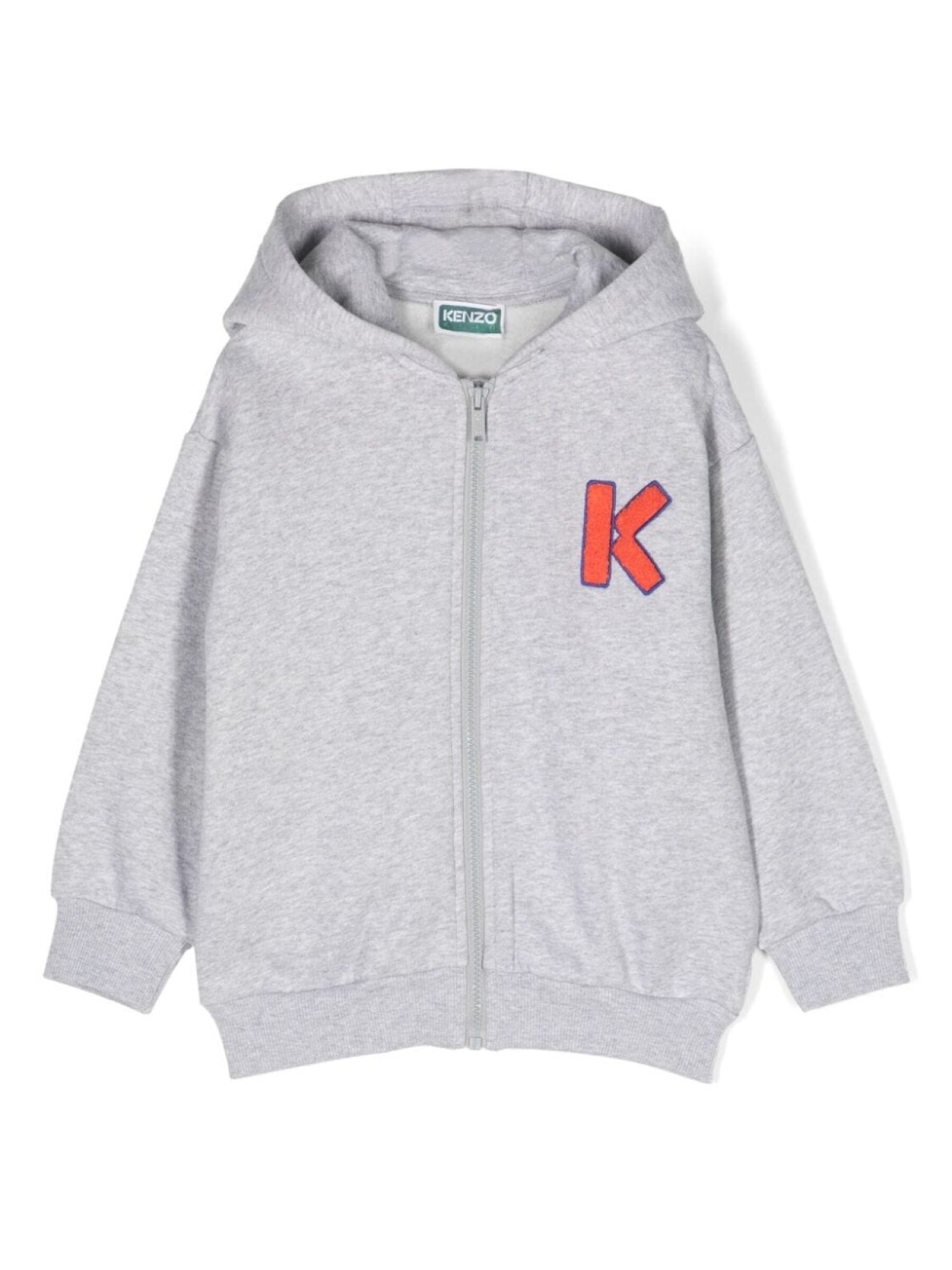

Kenzo Kids худи на молнии с вышитым логотипом, серый