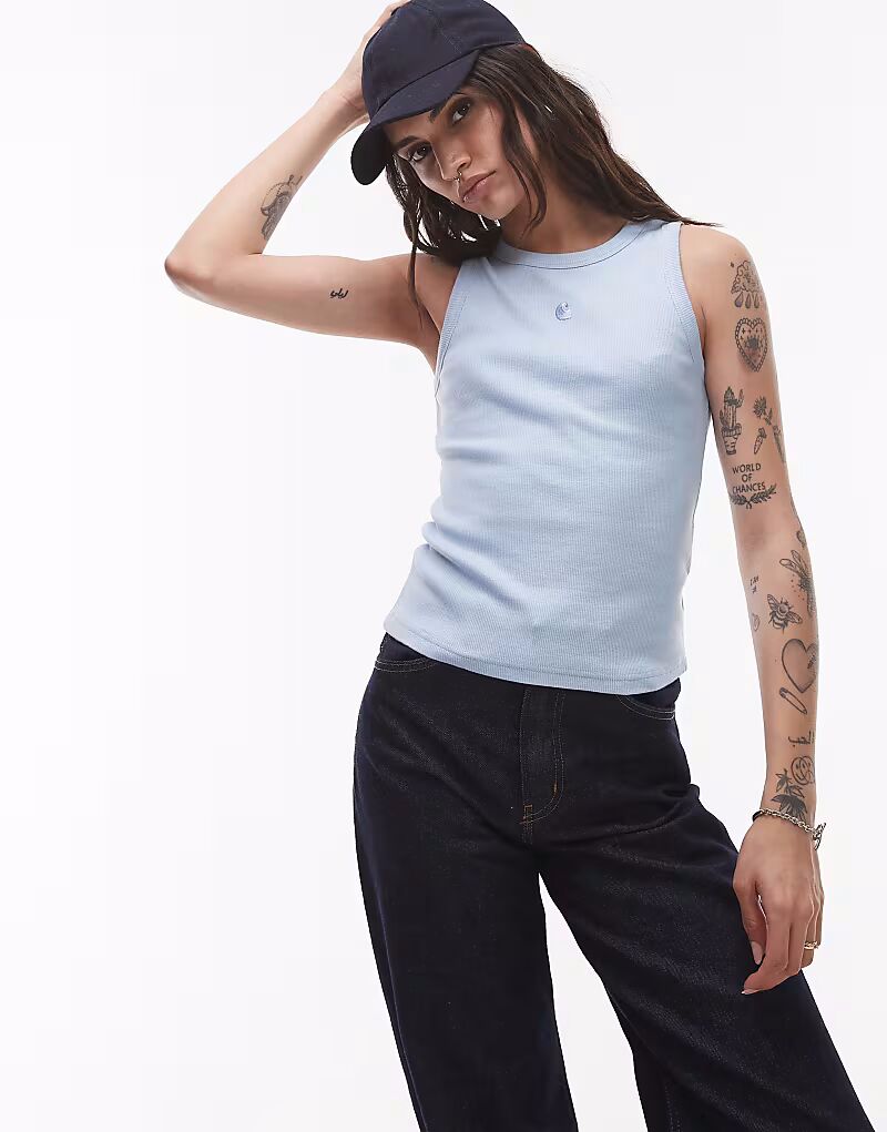 

Топ Carhartt WIP Philips светло-голубого цвета