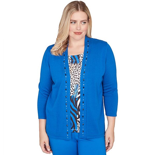 

Женский свитер с вертикальным анималистичным принтом 2 в 1 Alfred Dunner