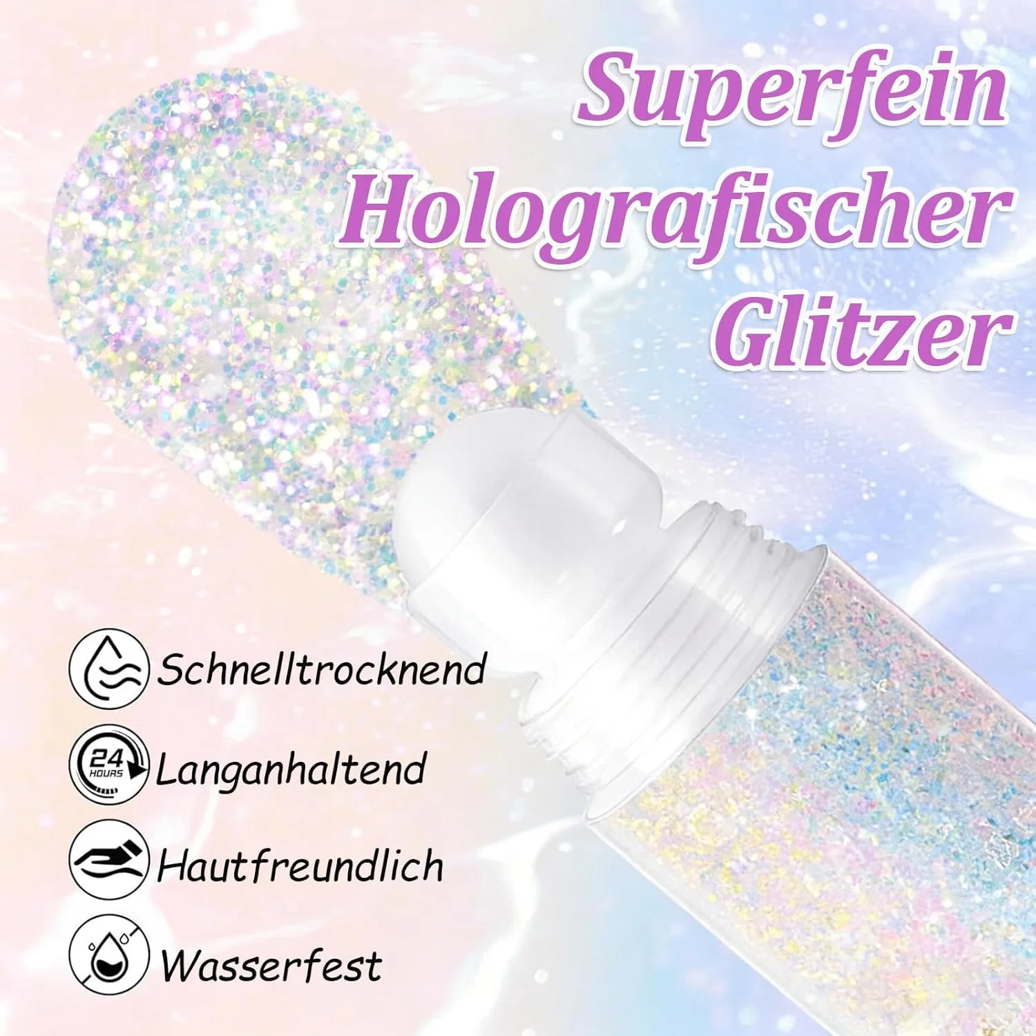 Стик-гель для тела с блестками Roll-On Sparkly Meitrend, 01Rainbow — фото 2