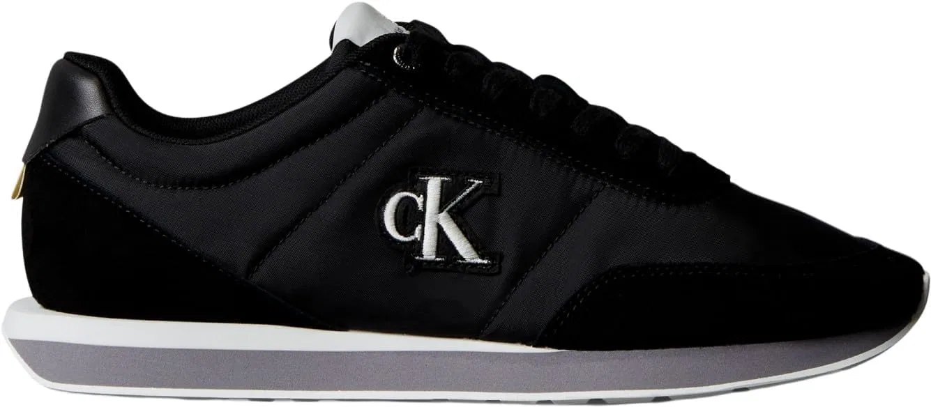 Мужские кроссовки Calvin Klein Retro Runner ESS Mix Mat Ym0ym01361 Low Top Calvin Klein Jeans, Black Stormfront Vaporous White
