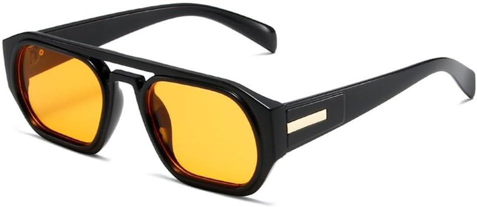 

Ретро солнцезащитные очки с двойной перемычкой, многоугольные, квадратные, женские, модные, зеленые и оранжевые, с защитой от УФ-излучения UV400, мужские, прозрачные, с градиентным переходом SKFGNX, Black Orange