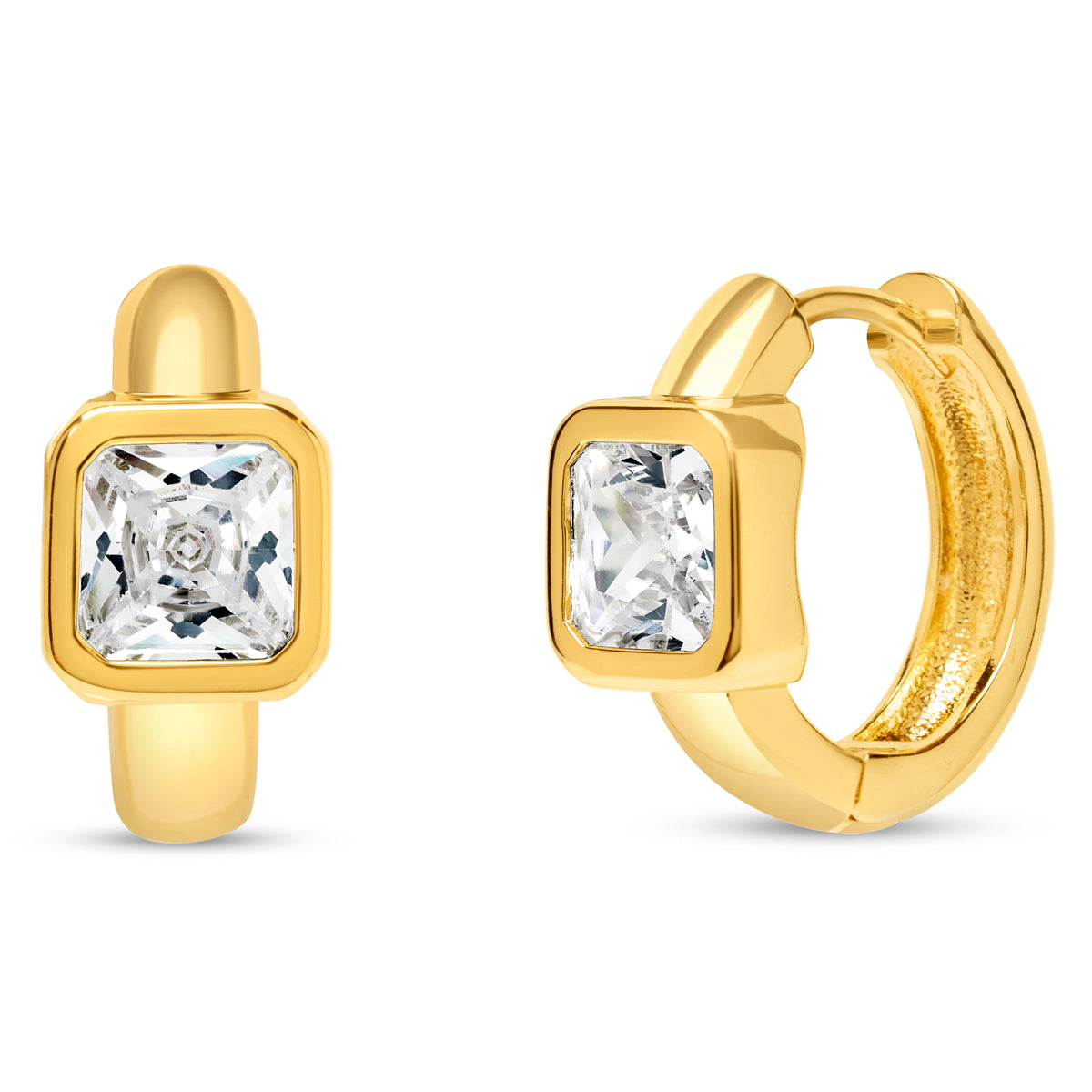 

Золотые серьги-кольца Martha Stewart Huggie Hoop Martha Stewart, Crystal