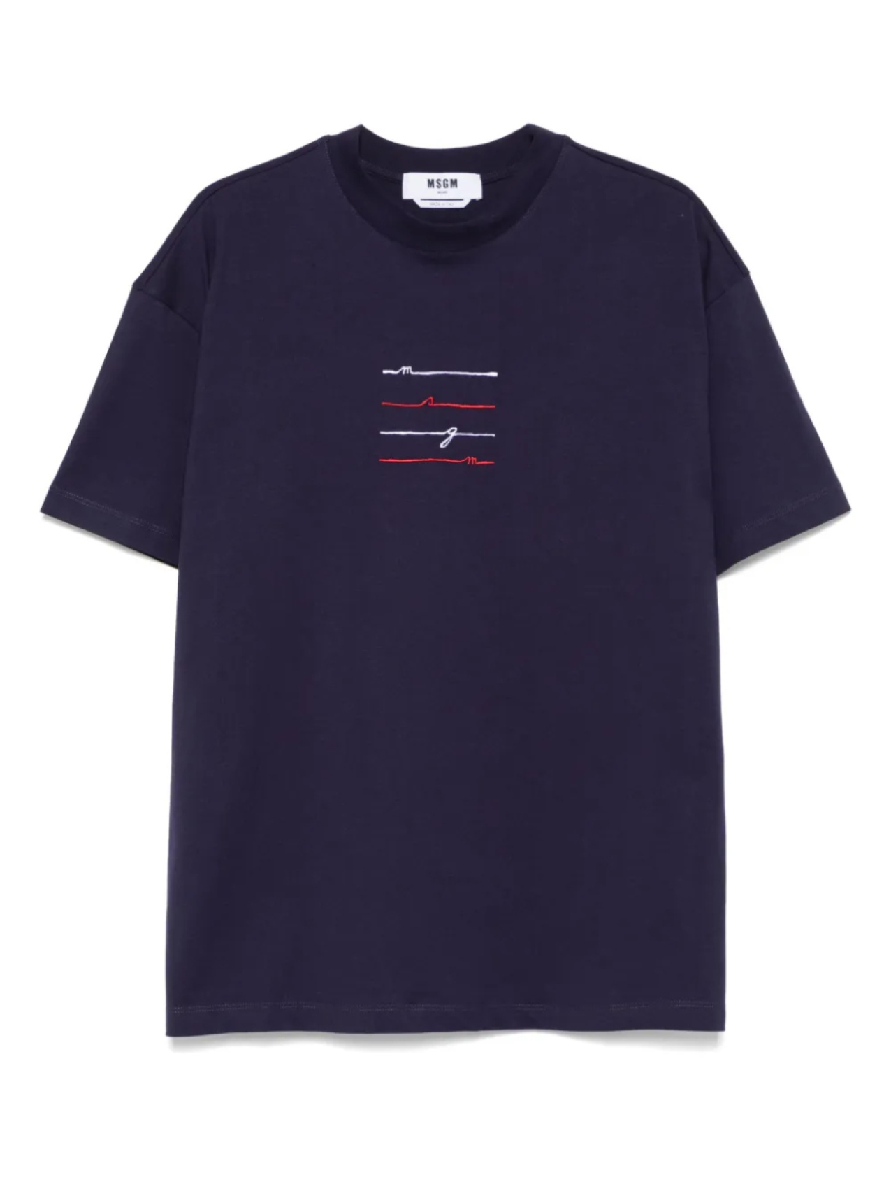 

MSGM logo-embroidered jersey Футболка, синий