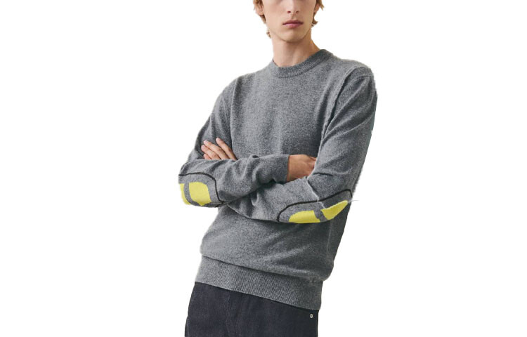 

Кашемировый свитер мужской серый Hermes, серый
