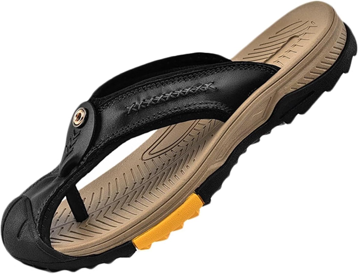 

Мужские закрытые шлепанцы HNVAVQ, кожаные прогулочные сандалии, спортивные тапочки, водонепроницаемая обувь для пляжа, D