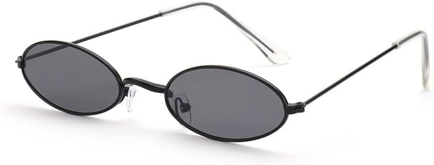 

Солнцезащитные очки в стиле ретро овальной формы, металлический корпус, черный цвет, для женщин, винтажные модные солнцезащитные очки круглой формы. 2027 год MTZJH, Black Gray