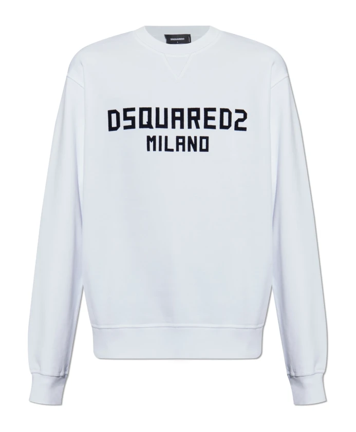 

Толстовка с логотипом и бархатистой отделкой Dsquared2, белый