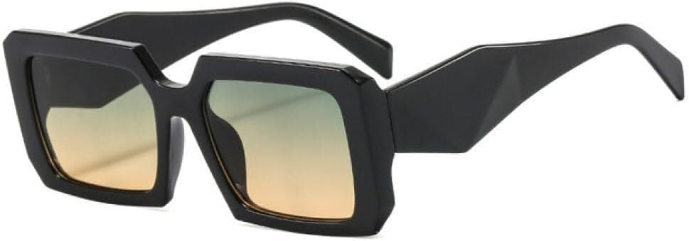 

Модные квадратные солнцезащитные очки для женщин и мужчин в стиле ретро, ​​крупная оправа, роскошные солнцезащитные очки, трендовые оттенки, защита от УФ-излучения UV400 для женщин LXLHWN, Black Green Yellow