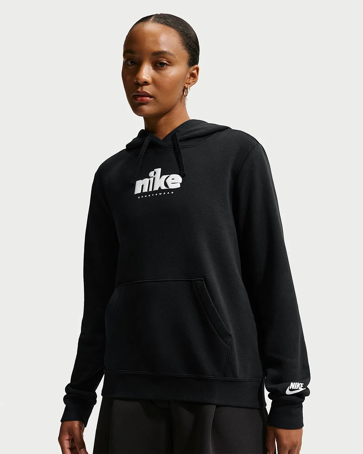 Женская худи с принтом Nike Sportswear Club Fleece, Black/White