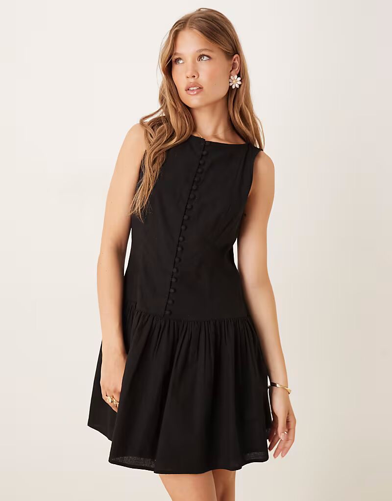 

Платье мини с заниженной талией Claudia черного цвета Nobody'S Child