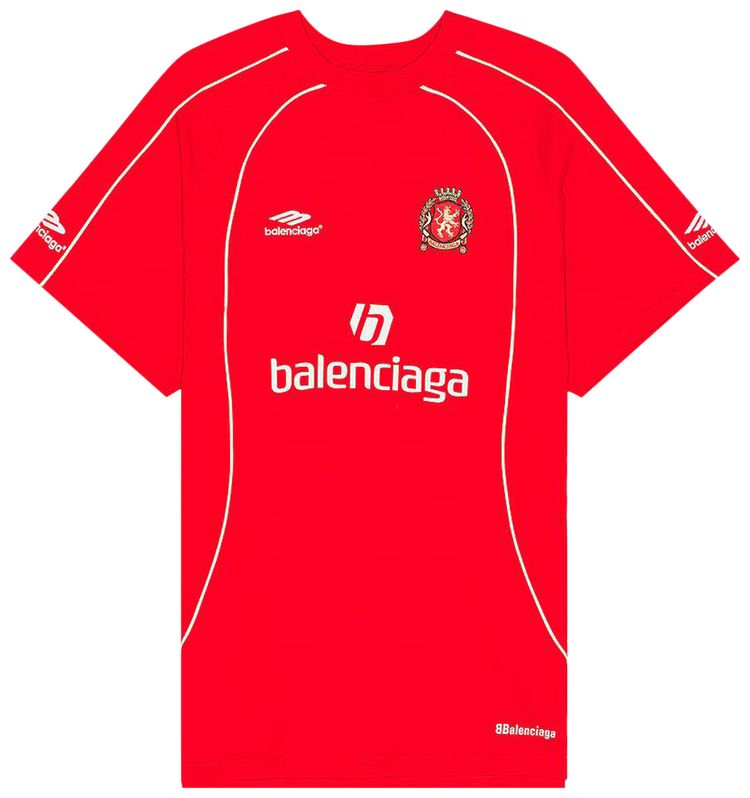 

Футболка Balenciaga Oversized Soccer T-Shirt 'Sporty Red/White', красный