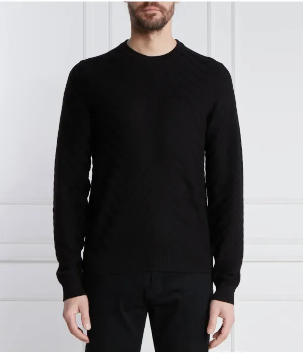 Шерстяной свитер Palwino regular fit Boss, черный