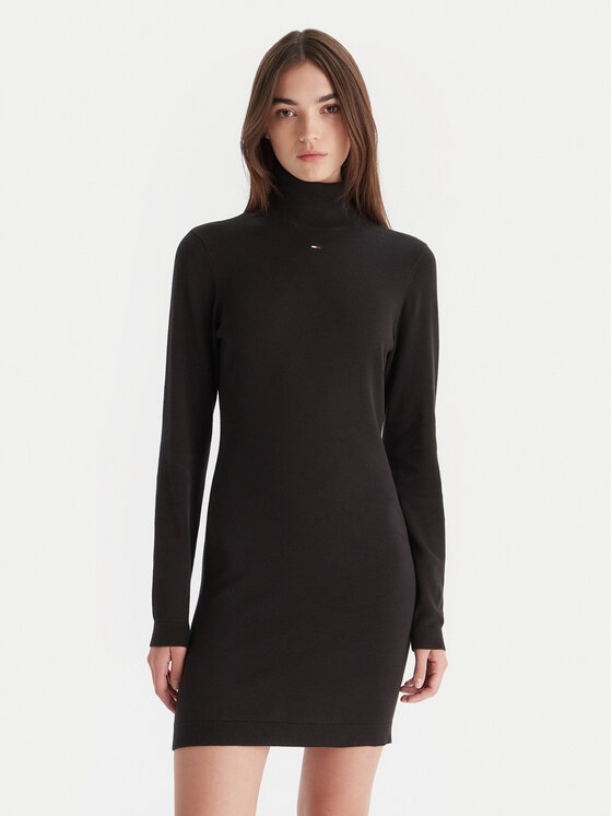 

Вязаное платье slim fit Ess DW0DW21958 Tommy Jeans, черный