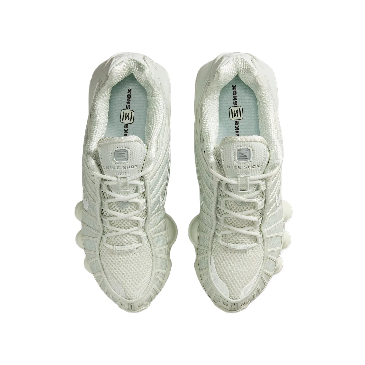 Кроссовки детские Shox TL Series из искусственной кожи и текстиля, дышащие, с поддержкой, низкие Nike, Spruce Green/Light Silver/Metallic Silver/Spruce Green — фото 4