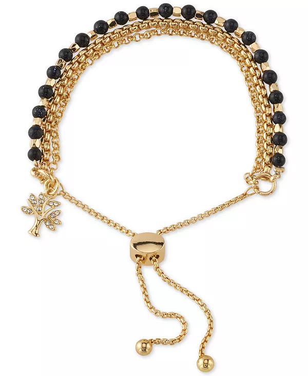 

Браслет-Боло с синим кристаллом и деревом, позолоченный и посеребренный Unwritten, gold