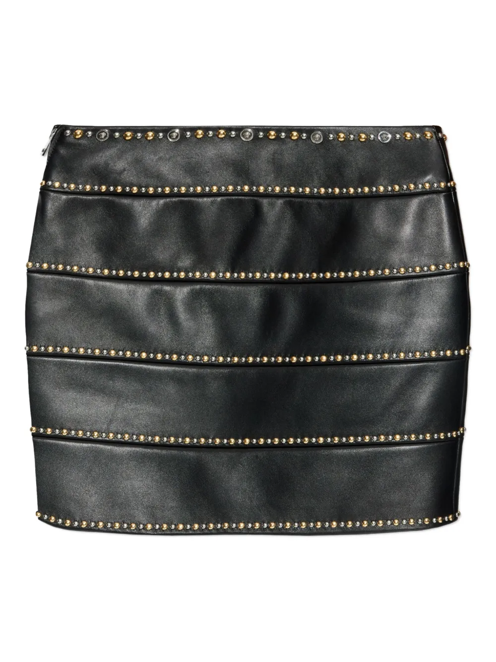 Юбка мини с заклепками Versace, черный