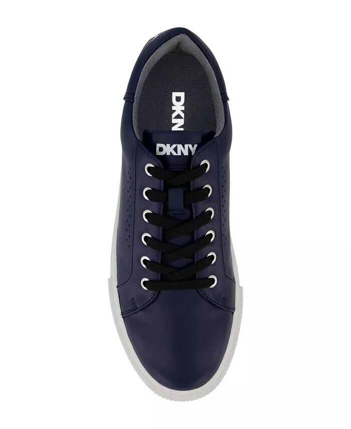 Мужские кроссовки из гладкой кожи с пилообразной подошвой DKNY, синий — фото 4