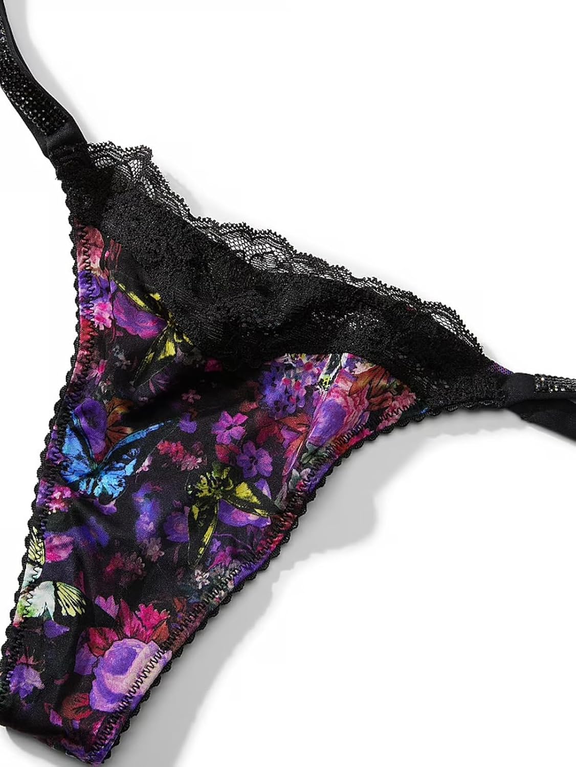 Трусики-стринги Victoria's Secret Lace Shine Strap с разноцветным/цветочным принтом, новые, Multicolor/Floral — фото 4