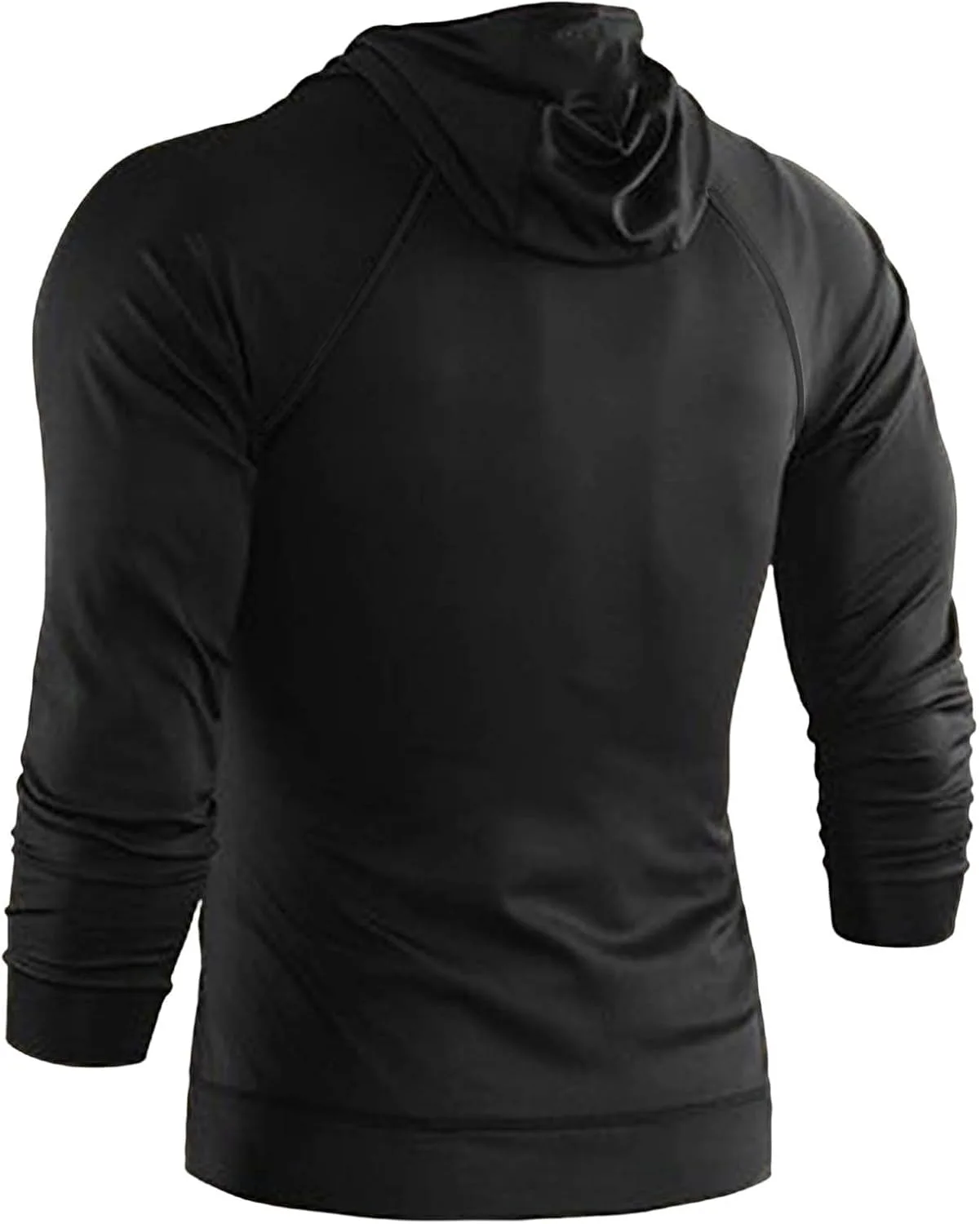 Мужская худи с длинным рукавом Quick Dry Stretch Slim Fit для тренировок — фото 4