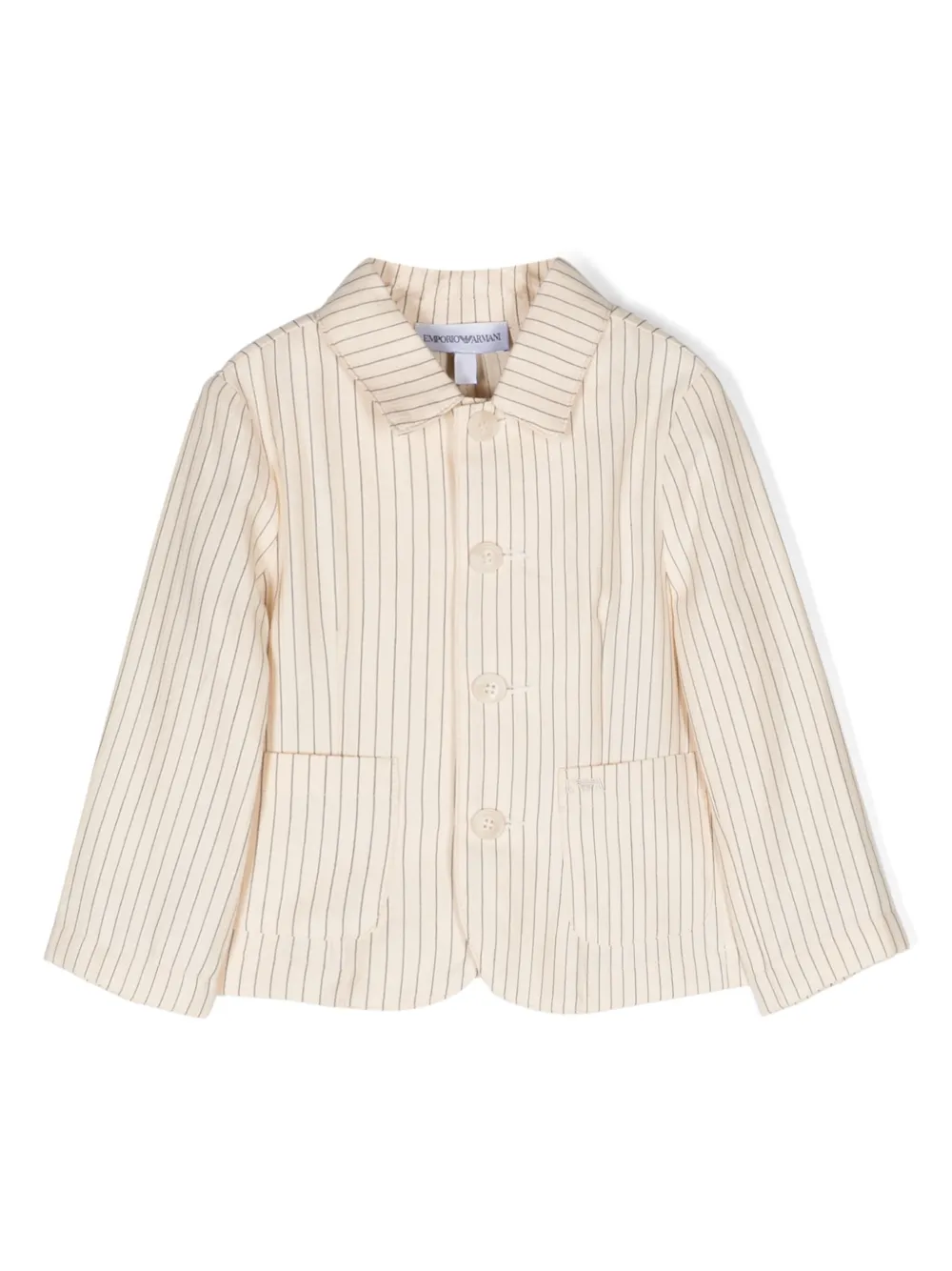 

Блейзер в тонкую полоску Emporio Armani Kids, нейтральный