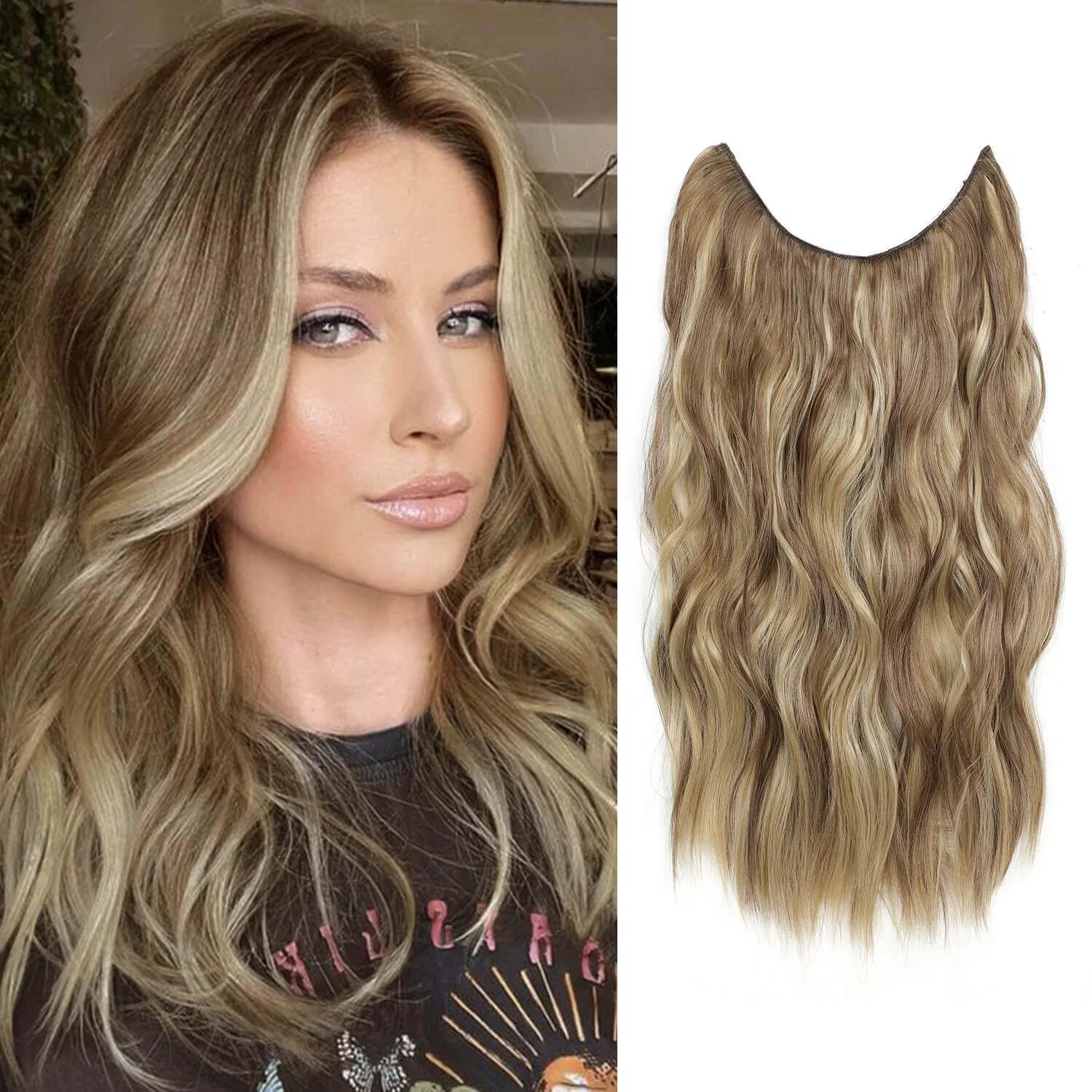 Пепельно-русые накладные волосы 30 см с регулируемым размером Ms Taj, Light Ash Brown With Blonde Highlights