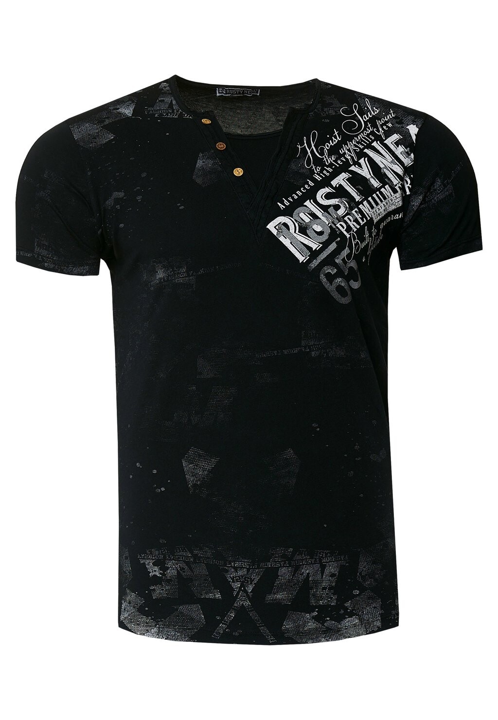 

Футболка с принтом IM USED LOOK MIT V-NECK Rusty Neal, цвет schwarz