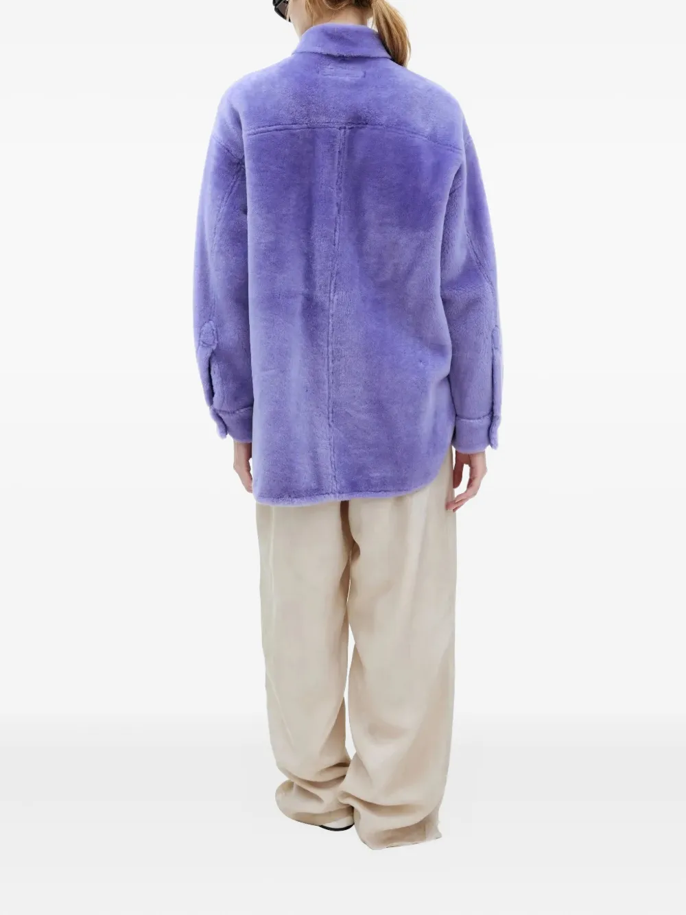 Куртка из овчины на пуговицах Marni, фиолетовый — фото 3