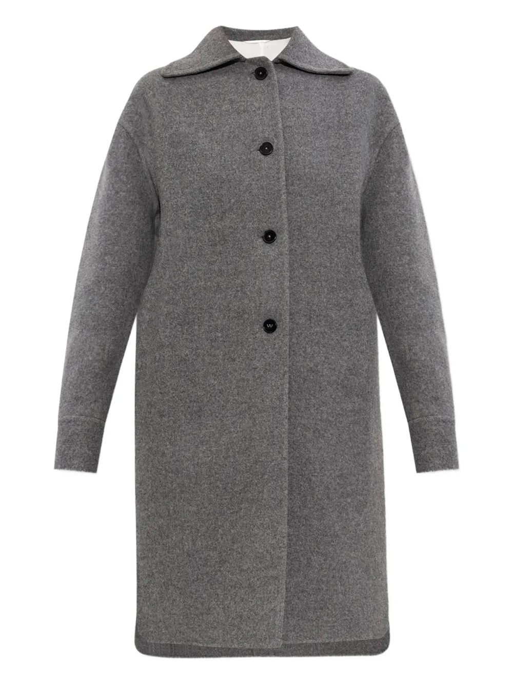 

Шерстяное пальто на пуговицах JIL SANDER, серый