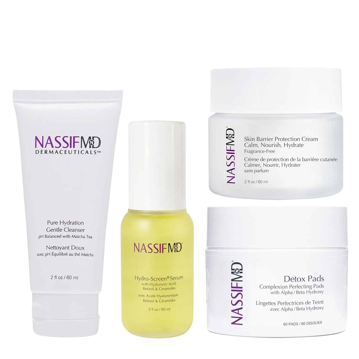 Набор для предоперационного ухода NassifMD Surgical-Grade Skincare Kit: подготовка, увлажнение и укрепление, против темных пятен, морщин и неровного тона